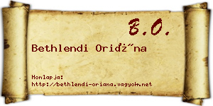 Bethlendi Oriána névjegykártya